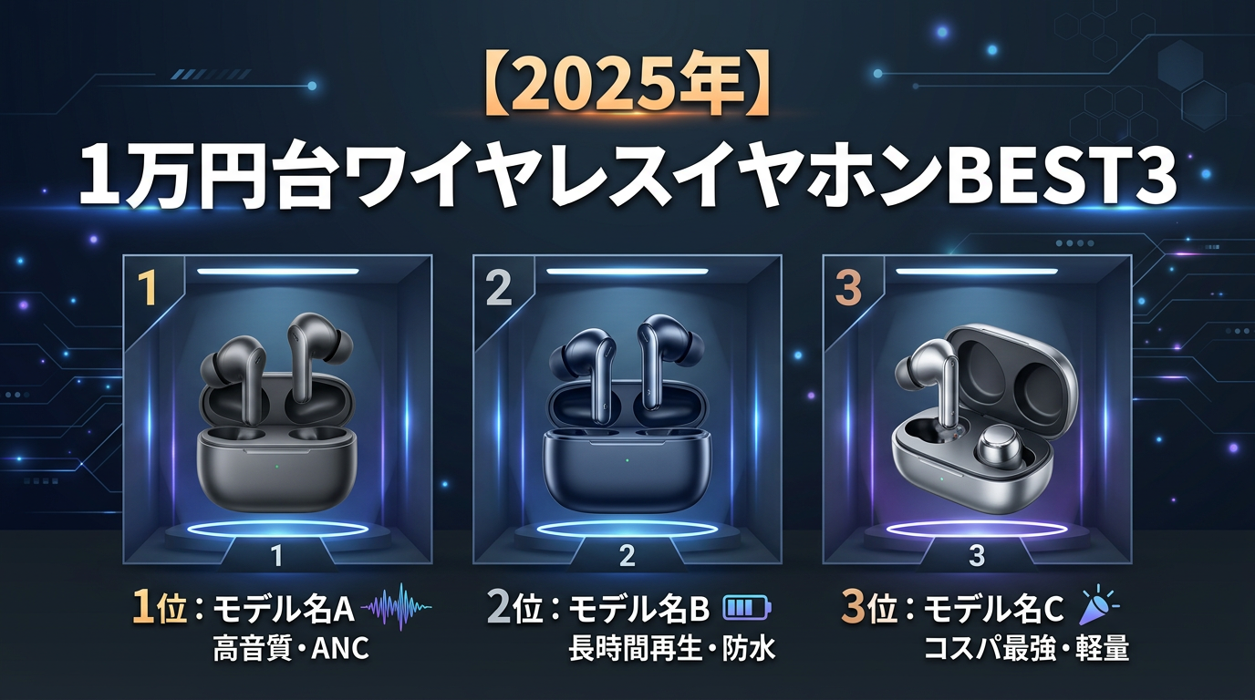 【2025年】1万円台ワイヤレスイヤホンBEST3