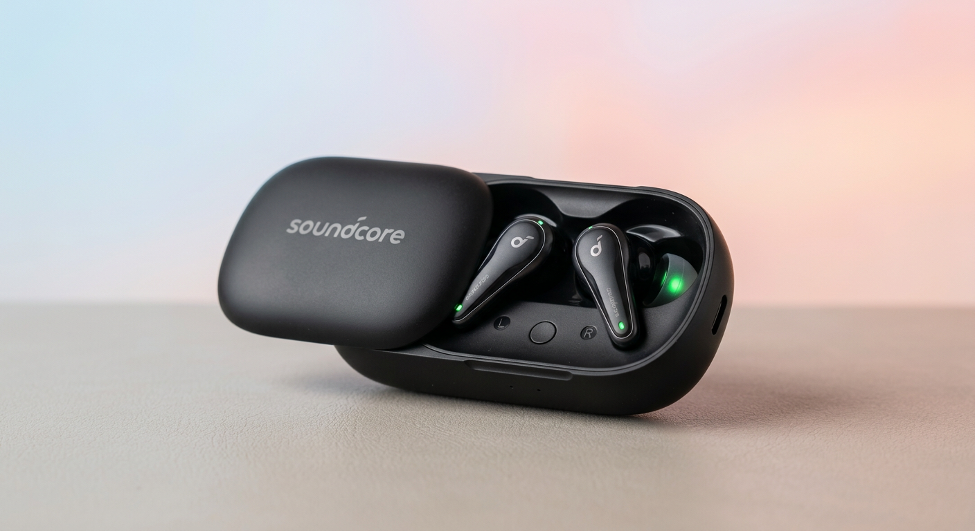 Anker Soundcore Liberty 5の本体とスライド式ケース