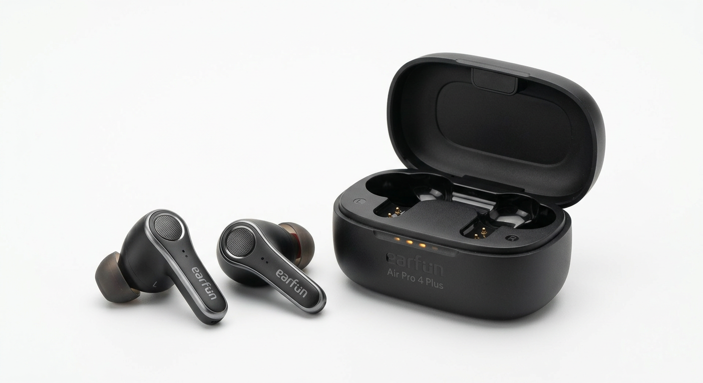 EarFun Air Pro 4 Plusの本体とコンパクトなケース