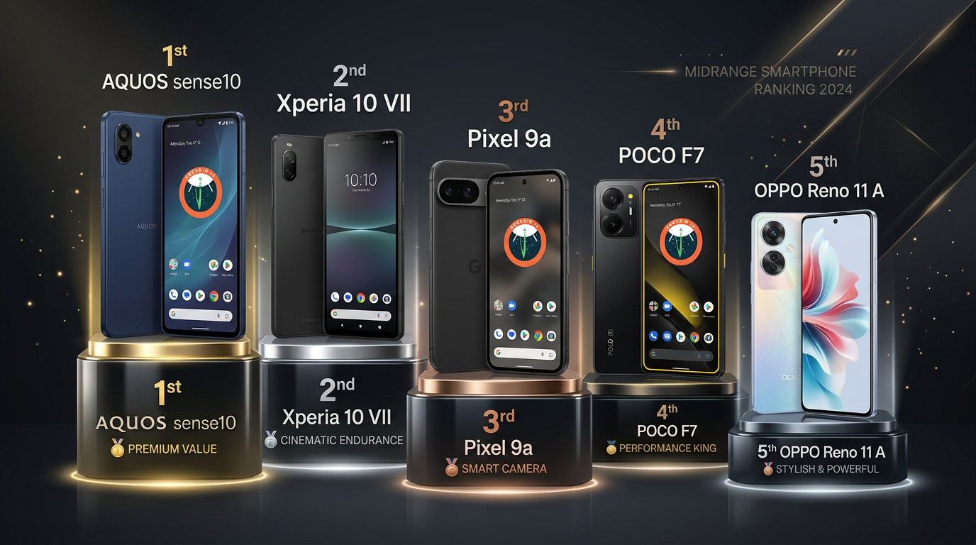 ミドルレンジAndroidスマホおすすめランキングTOP5【2025年11月】