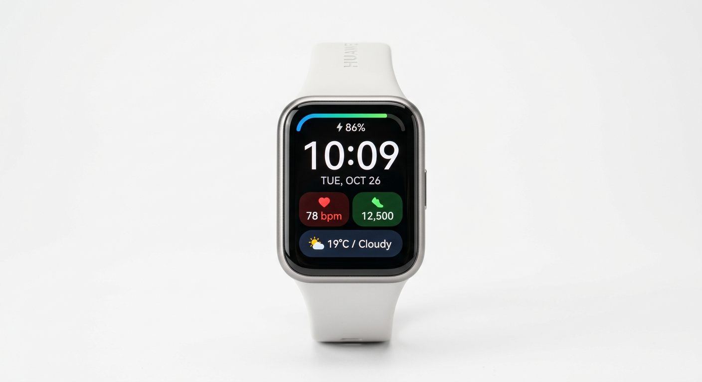 HUAWEI Band 11 Proの本体正面デザインとディスプレイ表示