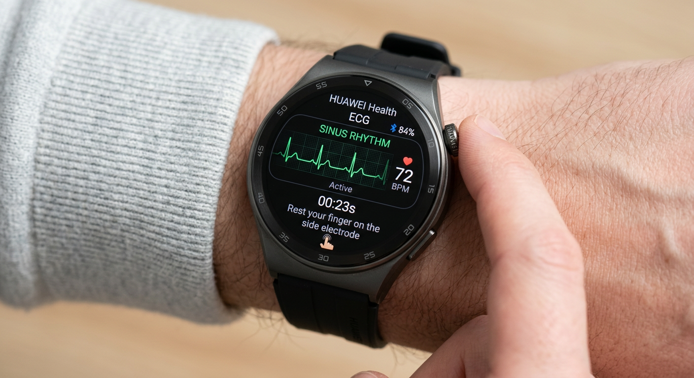 HUAWEI WATCH GT 6 Proの心電図（ECG）測定画面と健康管理機能の一覧