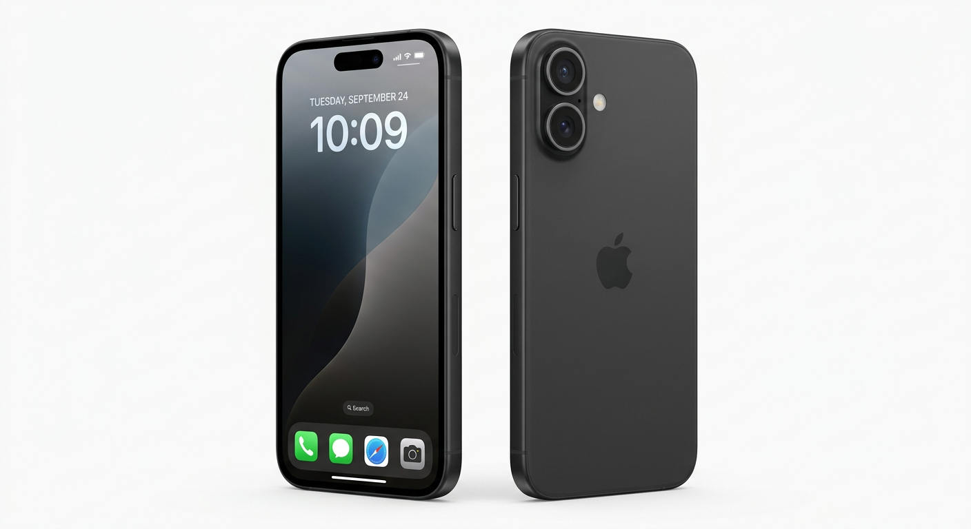 iPhone 16eブラックの本体外観